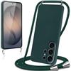 Knrlqim Cover per Samsung Galaxy S26 Ultra con Cordino Custodia con Laccio Collana Tracolla Collo Corda Regolabile Liquido Silicone Antiurto AntiGraffio Protettiva Case per Samsung S26 Ultra,Verde