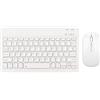 Zunate Combinazione Mouse e Tastiera Bluetooth, Set Wireless Sottile Compatto Ultra Silenzioso, Ergonomico 1600 DPI, Ricaricabile per Tablet Computer Casa Ufficio (Bianco)