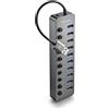 NGS IHUB 10 - Hub USB 3.0 a 10 Porte con Interruttori Indipendenti, Velocità di Trasferimento 5 Gbps, Alimentatore 12V/4A, Compatibile con PC/Mac, Design Compatto, Plug and Play