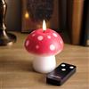 Lights4fun TruGlow® Candela a LED a Forma di Fungo con Fiamma Tremolante in Vera Cera a Pile con Timer e Telecomando Decorazione Autunnale per Interni