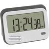 TFA Dostmann Timer digitale con cronometro e sveglia, 38.2052.02, fino a 23h/59min/59s, con occhiello per cordino, sveglia a breve termine, con luce LED e 2 livelli di volume, magnetico (bianco con