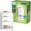 Philips LED Python Ultra Efficiente Lampada da Parete per Esterni, Luce Bianca Calda, 3.8W, Sensore di Movimento, IP44, Argento