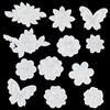 letsinstyle 12 pz Toppe da Cucire Floreali 3D, Applique di Fiori in Pizzo Bianco con Farfalle Ricamate A Mano, Applicazioni per La Riparazione di Vestiti, La Decorazione di Abiti da Sposa