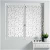 Douceur d'Intérieur. Coppia di tende dritte con passanti, 60 x 160 cm, velate, sabbiate, ricamate con piccoli fiori, colore: bianco/grigio.