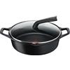 Lagostina Aroma Casseruola Bassa 2 Maniglie con Coperchio, Pentola in Alluminio Pressofuso Ø28cm, Pentola Induzione, Gas e Forno con Cottura Thermo-Signal, Rivestimento Titanium, Coperchio in Vetro