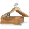 A ACTIVE SOUL ACTIVE SOUL - Set di 20 grucce in legno naturale con tacche e barra antiscivolo, salvaspazio, resistenti e girevoli a 360° - per abiti, camicie e pantaloni