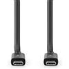 Nedis Cavo USB Nedis - USB 4.0 Gen 2x2 - USB-C maschio - USB-C maschio - 240 W - 8K@60Hz - 20 Gbps - Nichelato - 2,00 m - Rotondo - PVC - Nero - Scatola