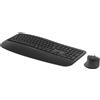 Logitech Signature Comfort Plus Combo MK880 per uso professionale, wireless, tecnologia wireless RF + Bluetooth, tasti a membrana, layout QWERTY, colore grigio, include un mouse