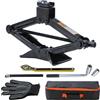 KATSU Tools Kit cric a forbice per auto, 2 tonnellate, per risparmiare manodopera con chiavi a capocorda, kit portatile per cambio pneumatici in custodia, ideale per riparazioni auto SUV