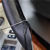 TEKSHOPPING Coprivolante Simil Pelle Universale Ago e Filo da Cucire in per Volante Auto - Colore Nero Trama Pelle (Pelle Liscia)