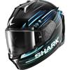 SHARK, Casco Moto Integrale SKWAL i3 LIGHT-BLUR Black Blue Green KBG, XL