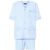 El Búho Nocturno Pigiama Uomo Corto Estivo Cotone Senza Collo Popeline a Righe Pigiama Intero Uomo, 100% Cotone, Blu 4912, XXL