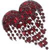 JOINPAYA Spilla a Forma di Cuore con Cristalli e Metallo Rosso, Stile Vintage ed Elegante, Decorativa e Resistente All'usura per Matrimoni e Eventi Formali