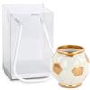 Cupido&Co. Cachepot Pallone da Calcio Bianco e Oro con Shopper - Bomboniera in Ceramica D 8 x H 8,5 cm