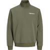 JJ rebel Sweat Half Jrebzack-Felpa con Mezza Zip, Quadrifoglio, S Uomo