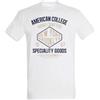 AMERICAN COLLEGE USA, T-Shirt, Camicia, Uomo, Donna, Polo, Felpe, Casual, Sportive, Stampate, Abbigliamento, Unisex, Adulto, Modello AC210 Blanco, Taglia XL