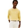 Tommy Hilfiger Uomo Pullover Essential Cotton con Scollo Rotondo, Giallo (Citronella Heather), L