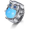 JewelryWe Orologio da dito da uomo e donna con elastico rotondo al quarzo, Anello Orologio Stile Gufo, Colore da Scelta