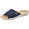 Fly Flot Bevilacqua, Ciabatte Donna in Rete Elastica, Aperte con Strappo Unico Regolabile, Sottopiede Imbottito in Pelle, Sandali, Blu, 37 EU
