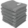 TOM TAILOR Gästehandtuch, Color Bath Towel Moody Grey, 6er Set, 30x50 cm, 100% Baumwolle/Frottier, mit Aufhänger und Label mit Logo