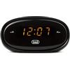 Trevi EC 880 Sveglia da Comodino con Display LED, Orologio Digitale con Due Allarmi Programmabili, Suoneria Elettronica, Funzione Dimmer e Snooze, Vano Anti-Blackout, Nero