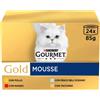 PRO PLAN Purina Gourmet Gold Mousse Umido Gatto Multipack 24 Scatolette x 85gr
