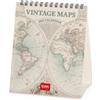 Legami - Calendario da Tavolo 2027, Vintage Maps, 12 Mesi, 12 x 14.5 cm