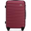 WITTCHEN Valigia da viaggio Bagaglio a mano da cabina rigida ABS 4 ruote girevoli Serratura a combinazione Maniglia telescopica GROOVE Line Taglia M Borgogna Ryanair/ITA Airways/easyJet