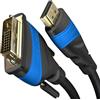 KabelDirekt - Cavo adattatore HDMI-DVI - 0,5 m bidirezionale, DVI-D 24+1/cavo HDMI High Speed, 1080p/Full HD, cavi video digitale, collegamento di dispositivi HDMI a monitor DVI o viceversa, nero