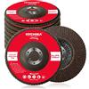 HYCHIKA BETTER TOOLS FOR BETTER LIFE HYCHIKA Disco Lamellare 115mm, 10PC Dischi Lamellari Abrasivi Lamellari, Grana 120, Adatto per Acciaio Inossidabile Metallo e Legno per Smerigliatrice Angolare