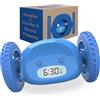 CLOCKY Sveglia Rumorosa per chi ha il Sonno Pesante Dormiglioni Pesante Sordi Ruote Sveglia Digitale da Comodino per Dormienti Rumorissima Adulti Bambini che Scappa Cammina Regali Divertenti (Blu)