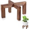 JQTOP Supporto per piante in legno robusto, base rialzata per fioriere 13-38 cm, adatto per soggiorno, balcone, patio