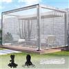 OKYUK Telone trasparente con occhielli per esterni, in PVC, 420 g/m², con 20 fascette per cavi, corda di fissaggio da 10 m, 12 nastri elastici con sfere, 8 ganci elastici (2 x 4 m, gancio)