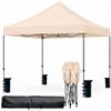 Arreditaly Gazebo Professionale 3x3 M Richiudibile Automatico In Acciaio Con Telo Oxford 1200D PVC Impermeabile e Anti UV Struttura a Fisarmonica con Sacche Zavorra e Borsa Trasporto Sagre Feste Eventi (Beige)