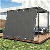 AEXOIO Tenda a Vela per Esterno 50X250cm/0.5X2.5m Vela Ombreggiante Impermeabile Rettangolo,Vele Parasole Protezione UV Rettangolare per Esterno, Giardino E Terrazza, Piscina-Grigio scuro