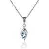 namana Collana in Argento per Donna e Ragazza con Pietra di Topazio Blu, Collana in Argento Sterling 925 per Donna, Collana con Topazio Azzurro, Ciondolo in Pietra Semipreziosa a Forma di Marchesa