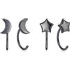 CHIC & ARTSY Orecchini a semicerchio da donna, in argento Sterling 925, set di piccoli orecchini a cerchio con barra a sfera, stella, luna, croce e perla, leggeri, comodi da indossare tutti i giorni e