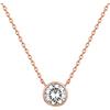 PAVOI Collana da donna placcata in oro 14 carati, con ciondolo in oro con zirconia cubica, collana regolabile da 40,6 a 45,7 cm, gioiello alla moda, 16-18, Oro Rosa, Zirconie sintetico