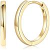 Silvora Orecchini Uomo Cerchio Argento 925, 14mm Orecchini Donna Oro Dorati