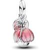 Vegaine Ciondolo Two-Tone Blooming Flower Charms Luminoso al buioper Braccialetti Charm San Valentino Gioielli Regali per Donne