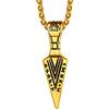Richsteel Collana con Ciondolo Vichinga Freccia Placcato Oro Collana da Uomo Amuleto Fortunato