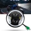 DREAMIZER 5,75 Faro Anteriore per Moto da Rotondo Omologato E con Luci DRL Abbaglianti/Anabbaglianti, Compatibile con Harley Sportster Iron 883 Indian Scout Triumph.