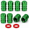 Ham-Hash Tappi per valvole in alluminio per pneumatici auto, universali, per auto, SUV, biciclette, camion e moto, sigillo ermetico, inserto Easy Grip, valvole Schrader (8 x verde)