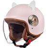 GAORUTO Casco integrale Casco jet Brain - Casco jet DOT/ECE Casco moto retrò Cruiser Chopper Scooter Crash Jet Casco semiguscio per uomo Donna (Q, 54~61CM)
