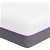 vidaXL Materasso in memory foam, fermezza media, 90 x 200 cm, bianco e grigio