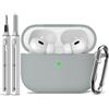 Inesore Compatible with AirPods Pro 1st/2nd Case - Light Grey | Silicone Protective Case Cover for Apple Air Pod Pro (2019/2022/2023), Unisex Design, with Cleaning Kit