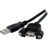 StarTech Cavo USB 2.0 A-A Montaggio Pannello 30cm, F/M, Nero (USBPNLAFAM1)