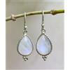 Bella Pietra Lunare Arcobaleno Gemma 925 Argento Sterling Fatto a Mano Orecchino