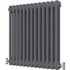 Radbliss Radiatore tradizionale orizzontale a 2 colonne, 600 x 605 mm, grigio antracite opaco, design in ghisa, riscaldamento centralizzato RAD