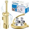 Uvish Bidet Doccetta WC Uvish Bidet soffione doccia con bidet rubinetti WC mano bidet spruzzatore per WC musulmano doccia shattaf jet spray per igiene personale, oro